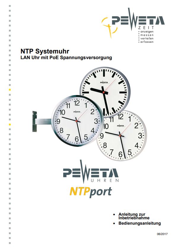 PEWETA NTP-Netzwerkuhren Bedienungsanleitung